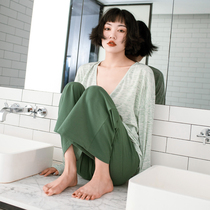 Pajamas female spring and autumn long sleeve cotton cute lady sexy large size loose casual Japanese kimono home suit