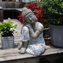 Sleeping stone Buddha ornaments Garden courtyard decoration Home crafts Feng Shui Buddha Statue Lucky villa gardening outdoor creativity