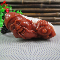 Natural Xinjiang Gobi Three colorful agate jade handlebar pieces original stone to have a playful and playful