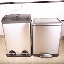 Environmental Protection Classification Large Capacity Down-to-earth Stainless Steel Trash Can Shanghai Cell Dry And Wet Sub Household Hotel Double Bucket Three Barrels