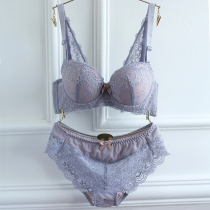 Dreamy Rose Deep V gathered thin plus size bra set Three-breasted adjustable type comes with original glossy shoulder strap