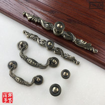 European antique wardrobe door bronze handle American cabinet door handle pastoral drawer handle single hole handle