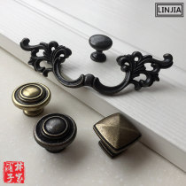 American old square solid handle horizontal Chinese European antique antique simple European Mediterranean cabinet drawer furniture handle