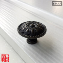 American country furniture retro old old ancient drawer handle Mediterranean Nordic bronze kitchen cabinet solid round handle
