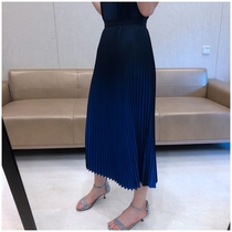 In advance GW beautiful pleated skirt wear four seasons gradient manual pleated ~~ Blue Black Gradient