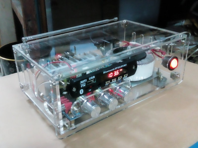 蓝牙收音mp3无损音乐播放解码器发烧功放 透明亚克力机箱1111特供