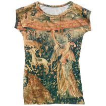 American Tourism Metropolitan Museum Cultural and Creative Commemorative Gifts Boutique Hunting Figure Short-sleeved Womens T-shirt