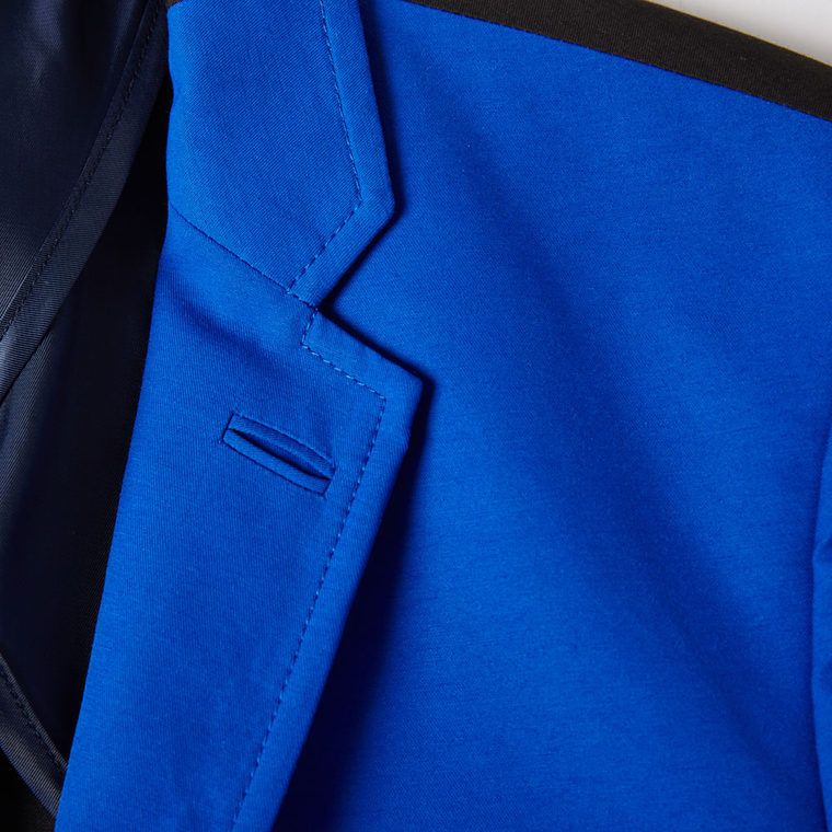 美特斯邦威2015秋装新款拼接撞色西装吊牌价449