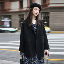 Special deal with autumn and winter New temperament Hepburn style suit woolen jacket womens woolen coat small man