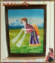 Qingzang special produced by hand drawing heavy colored Tibetan lambskin painting 86 * 57 cm Tibetan Suzuki goat three looks