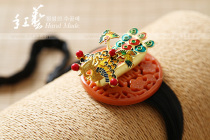 South Korea imported Phoenix high-end hair band costume Korean hair rope bride hair belt Golden H-P03129