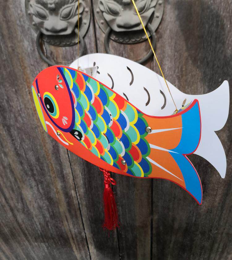 传统元宵节新年手提灯笼手工材料包制作l鱼灯春节花灯diy半成品