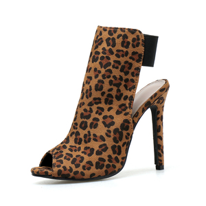 Sandals Sexy Leopard Print Roman shoes elastic belt high heels