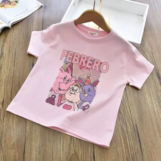 Cool double yarn cotton girl Korean style cartoon printed short-sleeved T-shirt for medium and large children summer pure cotton half-sleeved
Cool double yarn cotton girl Korean style cartoon printed short-sleeved T-shirt for medium and large children summer pure cotton half-sleeved