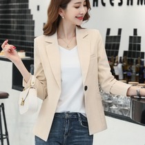 Small blazer women Black 2021 Spring and Autumn New Korean slim net red suit oblique bag professional short top