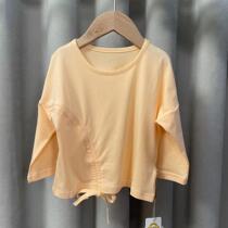 Chashan Na Miss JW 3823 decorated Jane Flower long sleeved rope T - shirt pure cotton coat