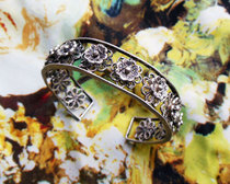 Indian Black Gold Hollowed-out Wide Bracelet