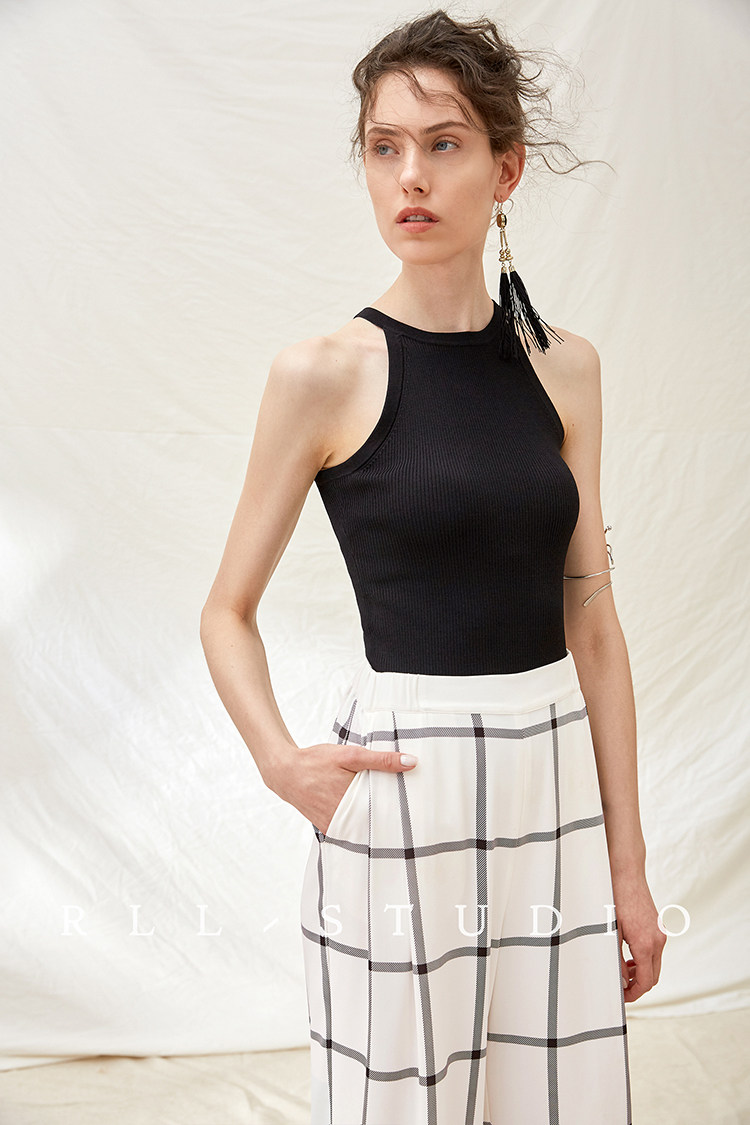 roselingling削肩时髦24支曲珠冰凉透气百搭实穿夏内搭打底背心女_7折