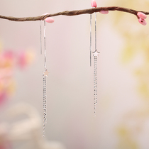 Pure silver earline woman 2021 new wave net red earrings temperament superfairy South Korean long Jane about 100 hitch a little crowdcast