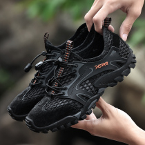 Foreign trade mens shoes camel summer breathable mesh shoes net casual shoes leather outdoor sports hiking shoes