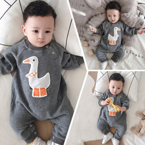 Net red infants and young children go out in winter clothes Childrens one-piece clothing climbing clothes Newborn velvet 100-day baby warm hugging clothes