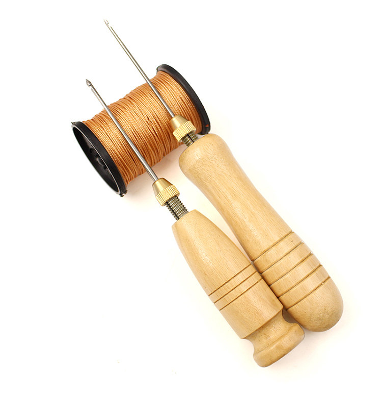 修鞋补鞋工具加粗木手柄打孔家用纳鞋底钩锥子皮具针皮革手缝