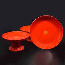 Wedding Heqing moving Joe moved with a large red high foot with base thickened fruit pan tribute dry fruit draining fruit tray