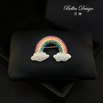 Cute Japanese rainbow cloud brooch All-match Korean pin accessories Sweater cardigan shawl buckle corsage 3193