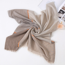 Special Cabinet Spring Autumn Slim-in-color minimalist striped musculature cotton linen scarves Korean version womens scarlet womens summer light and thin