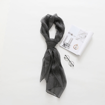 European station scarves woman Eugen yarn Silver Silk Blend Grey Silk Scarf Double Scarf Lady Black scarlet bright silk