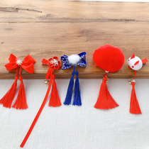 Hair clip Vintage tassel check childrens baby hair accessories gift box set Cheongsam Hair clip accessories Girls headdress hair card