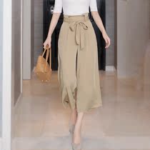 Sandro Svpr Broadlegged Pants Woman 2021 Fall new thin section Loose With Slim 100 Hitch 90% Pants