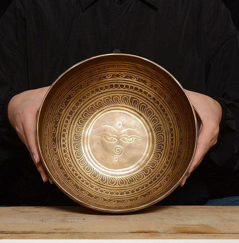 佛缘汇颂钵尼泊尔手工铜瑜伽静音钵盂冥想佛音钵修行摆件佛音碗