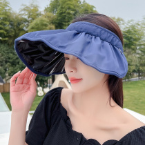 Shell Cap Woman Summer Sun Protection Fashion Empty Top Hair Stirrup Hat Large Eave Foldable Sun Hat Anti UV sun hat