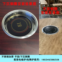 Stainless steel hotpot ring induction cookers Hot Pot Table Fill-hole induction cookers Pan Circle Sinks round square with lid