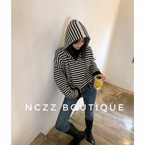 NCZZ pullover knitted sweater womens 2020 autumn and winter new fashion short section loose and wild wear hooded cashmere sweater