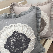 Aika love home Korean personality creative decoration removable and washable European Princess lotus leaf lace side pillow