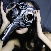 69club handmade punk Halloween men and women full face half face annual meeting live shake sound Net red mask