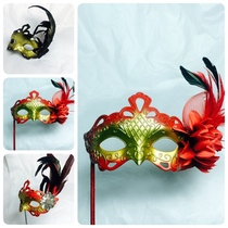 Hand-held Italian mask cosplay mask carnival masquerade handle Venice mask