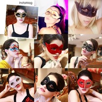 Female half face double color mask color mask male God mask sex toys hand-made mask street dance mask ghost step dance
