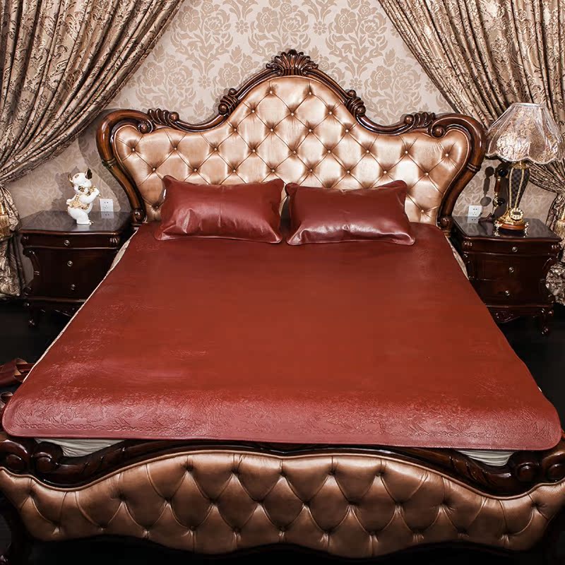 头层牛皮席水牛皮凉席真皮双人单人1.2m/1.5/1.8米软席硬席三件套