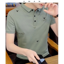 2021 summer handsome Polo shirt short sleeve mens fashion brand slim lapel T-shirt deer head embroidery T-shirt half sleeve handsome