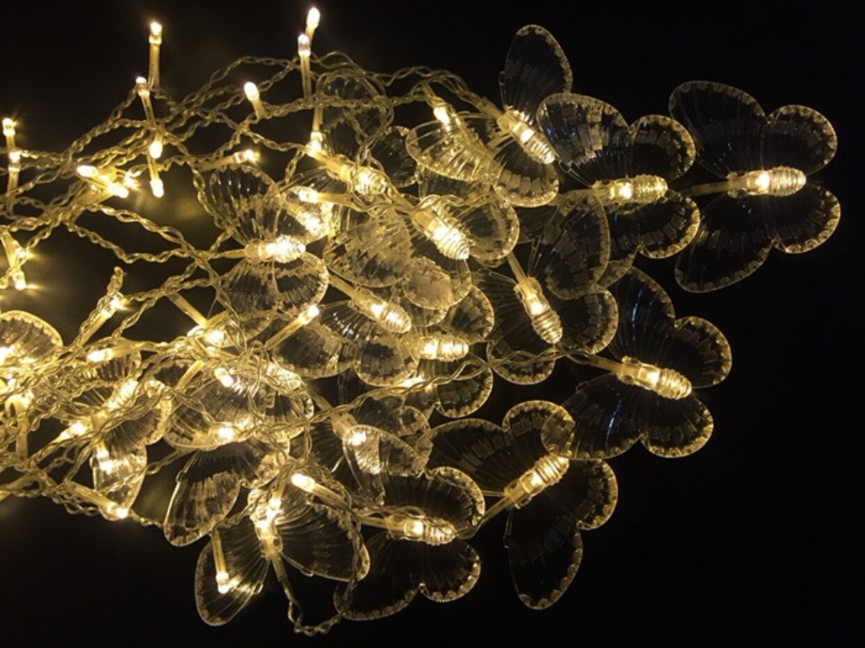 蝴蝶led彩灯闪灯串灯满天星窗帘灯浪漫挂灯卧室房间装饰灯创意灯