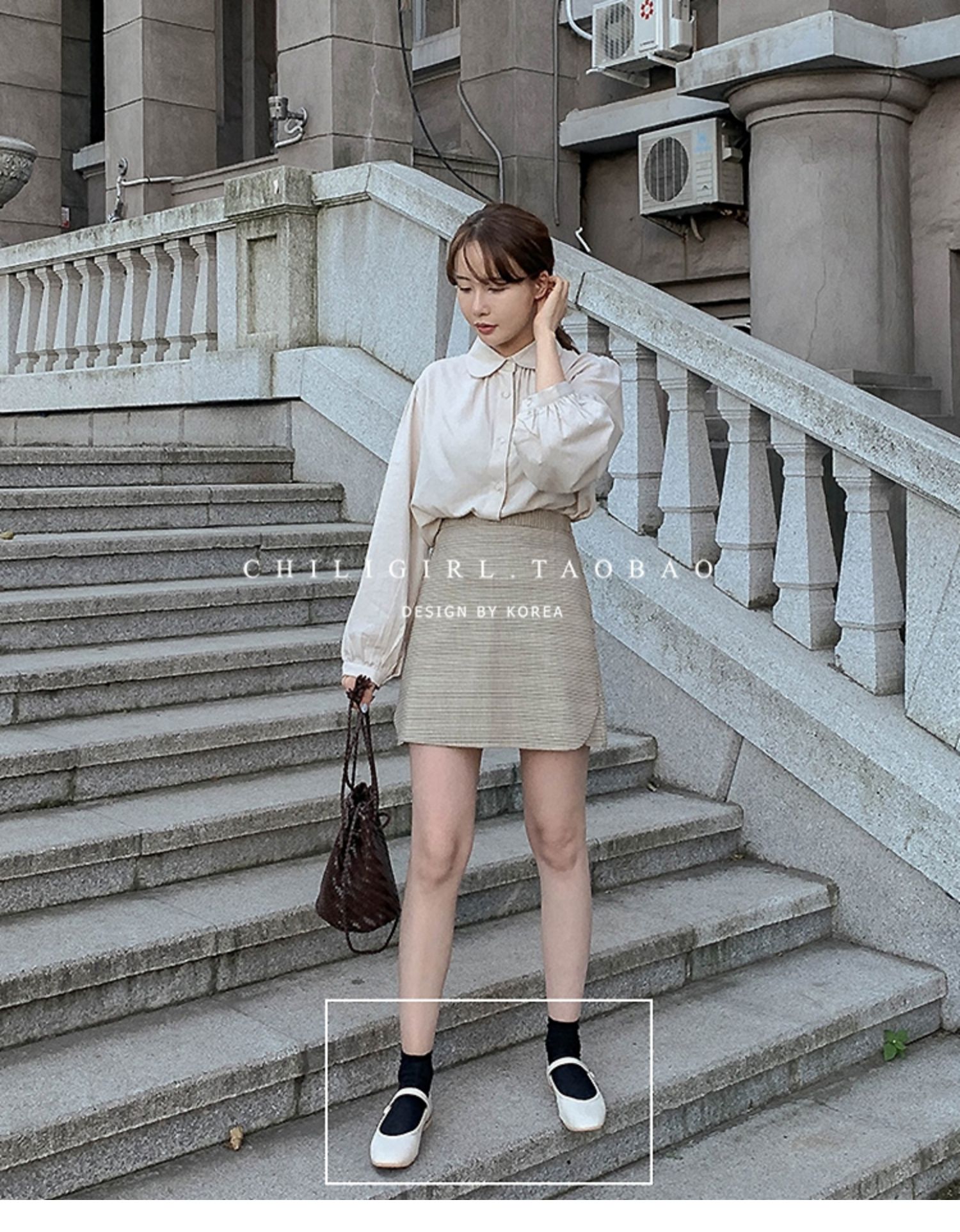 韩国东大门浅口平底单鞋一字扣学生日系白色玛丽珍鞋女复古春夏新