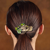 Loulan Inn National style hair accessories ponytail hairclip retro style peacock head jewelry classical duckbill clip edge clip female
