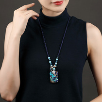 Retro National style sweater chain long Joker female stone pendant with jewelry necklace pendant 2020 New