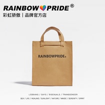 RainbowPride Original Pridewashable Kraft Paper Tote Bag Shoulder Bag Vintage Satchel Handbag