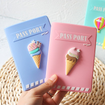 Korean cartoon cute travel passport holder ticket holder Passport cover Document protection cover card bag