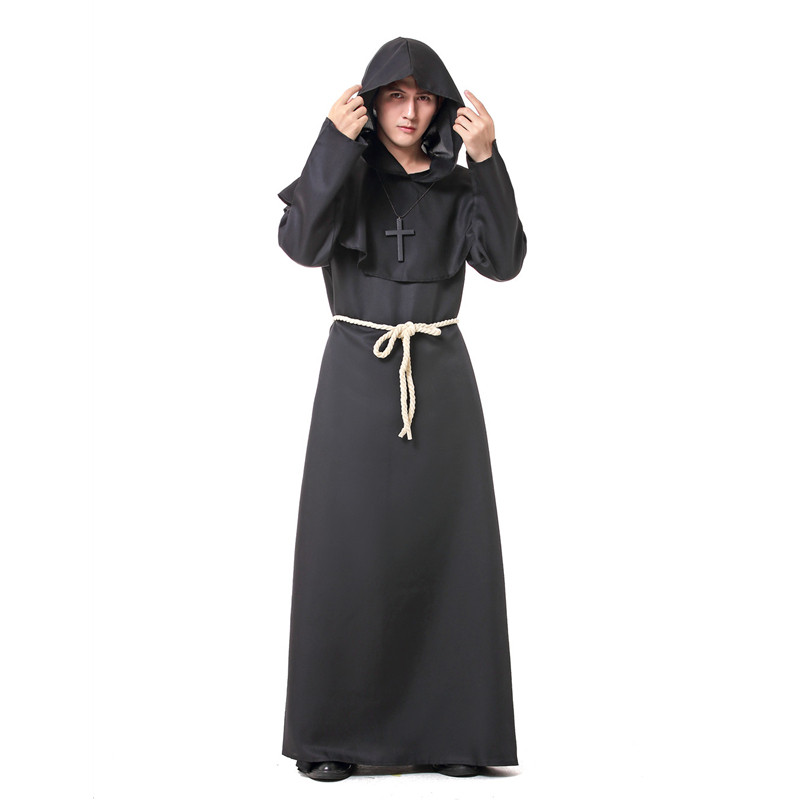 巫师披风传教士角色扮演服装成人男巫女巫师袍死神吸血鬼红色斗篷