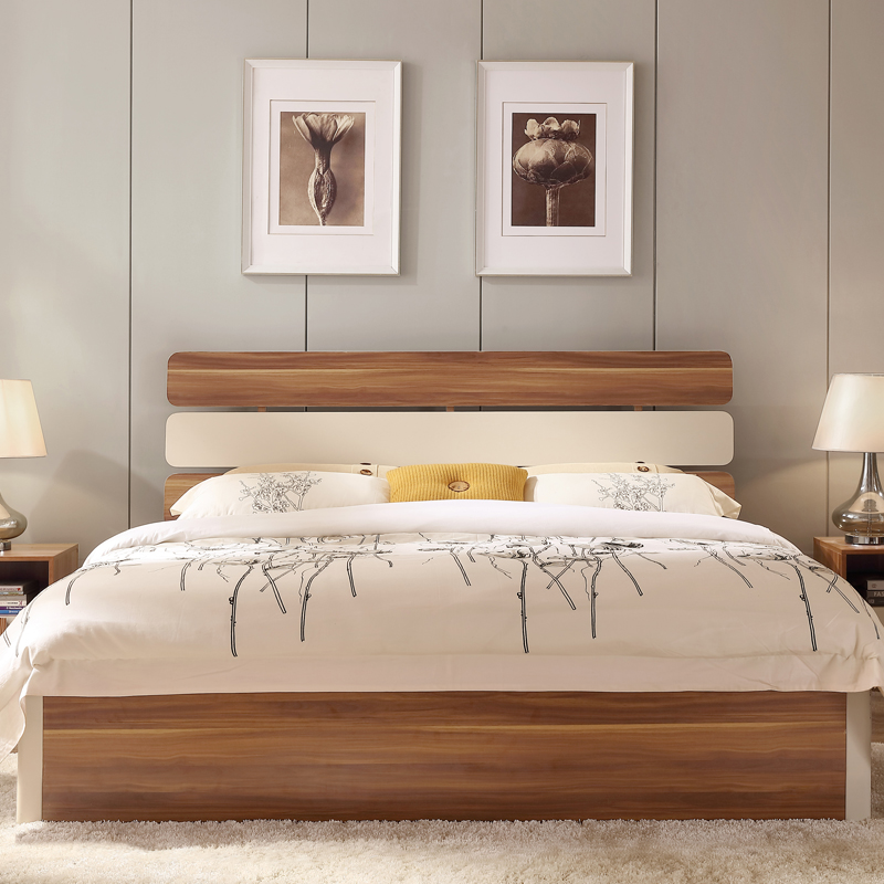 林氏木业简约现代1.8米双人床板式床头柜时尚卧室成套家具CP4A-B产品展示图4